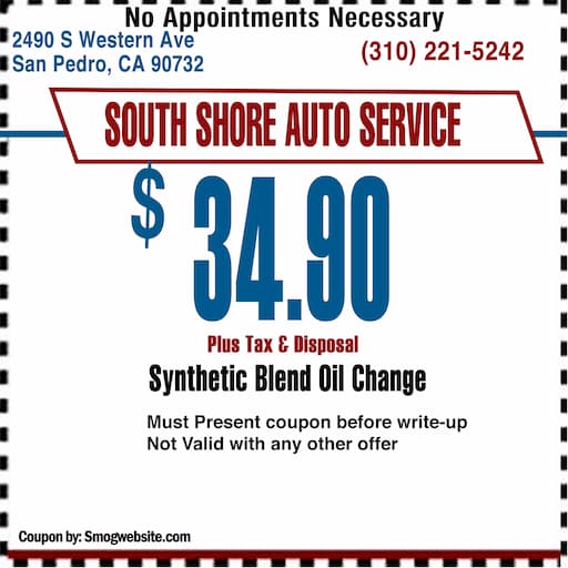 Synthetic Blend Oil Change Coupon San Pedro